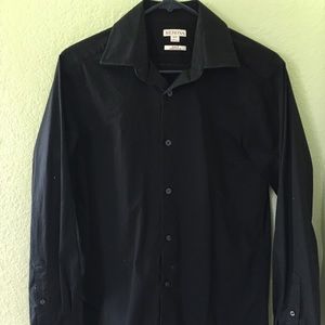 Merona Slim Fit Black Dress Shirt Size Small